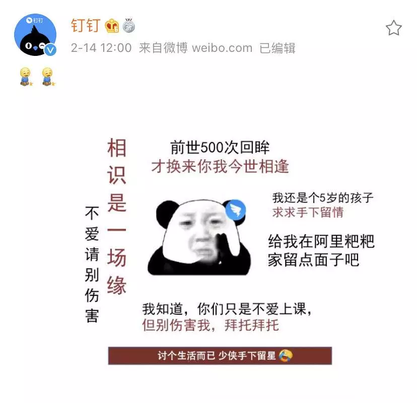 我，钉钉，五星不分期，懂？