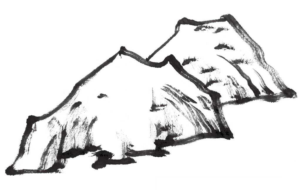 大山简笔画图片(石分三面) - 赤虎壹号