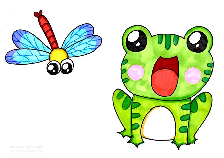 儿童画教程|油画棒绘画课程《热闹的夏日池塘》