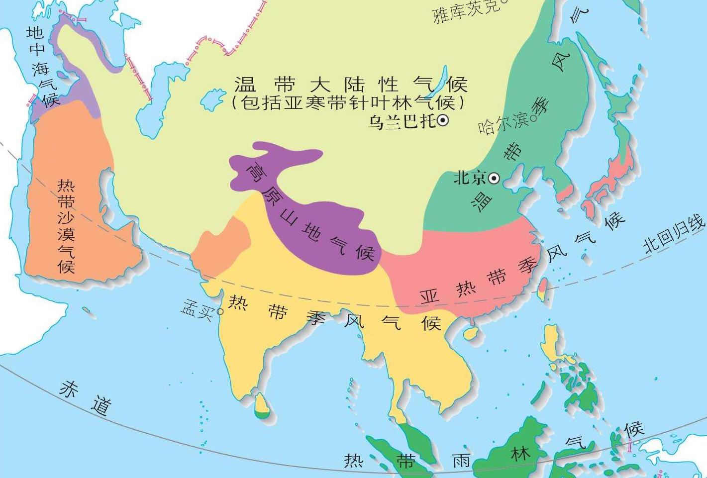 形成热带沙漠气候,但实际上只有阿拉伯半岛是热带沙漠气候,以热带荒漠