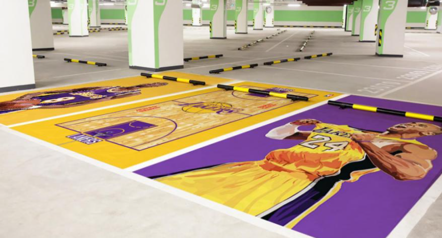 科比墙绘素材(北京墙绘丨"车位彩绘"已然走红,图案该选什么风格呢?