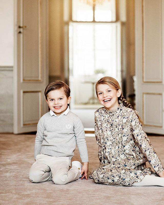 瑞典王室发布最新全家福！8岁小公主是神仙颜值？4岁王子帅过乔治