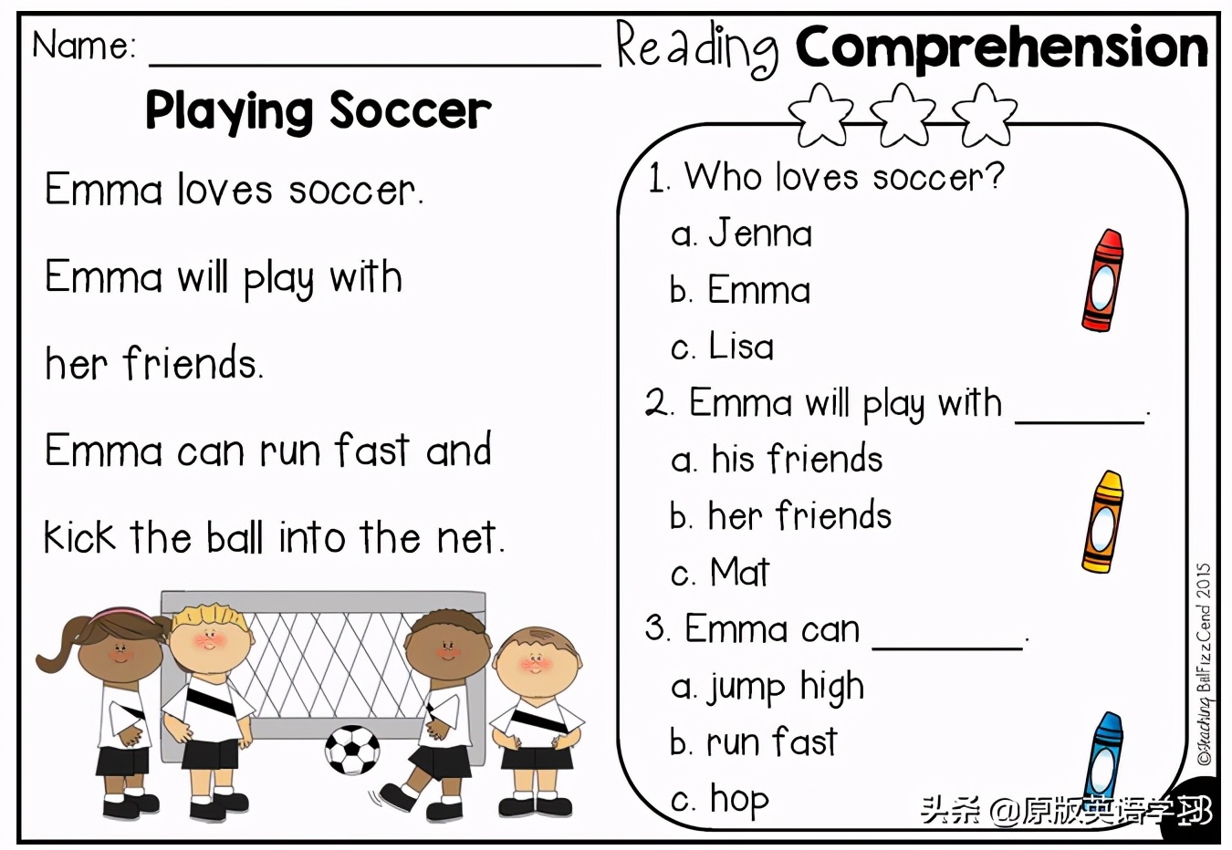 英语当足球运动员怎写(英语原版阅读：Playing Soccer)