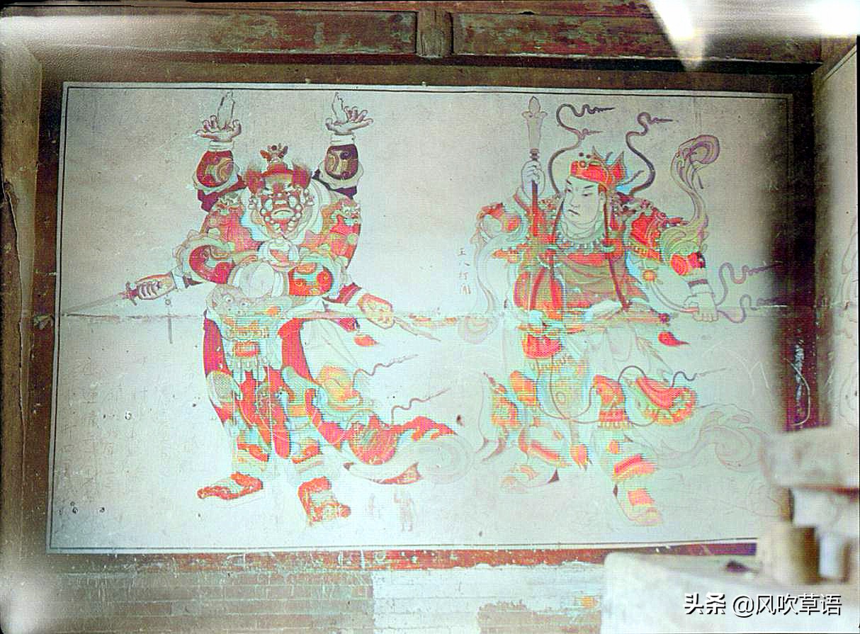1931年，河北定县（定州）东岳庙内精美的壁画和人物造像