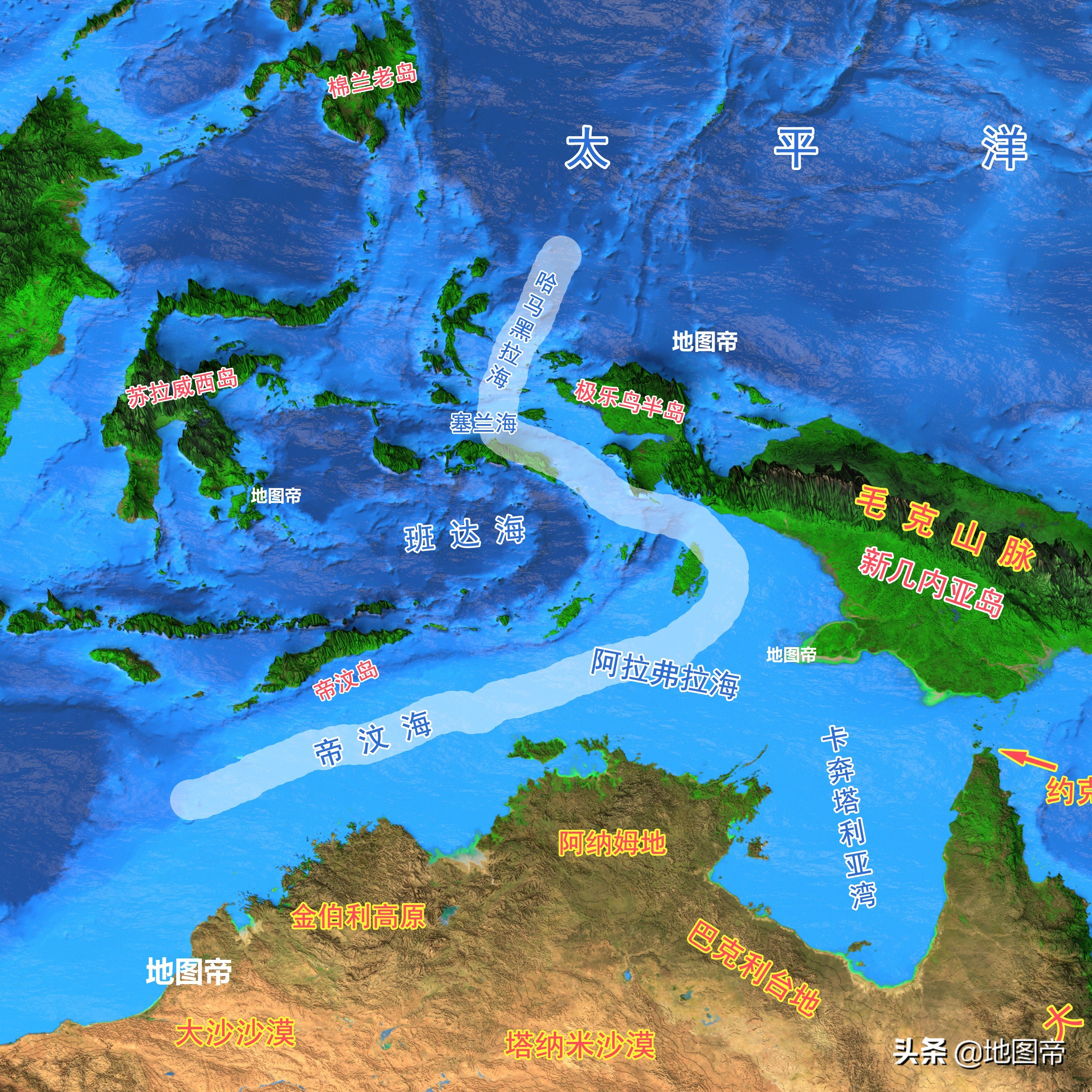 大洋洲地形河流图图片