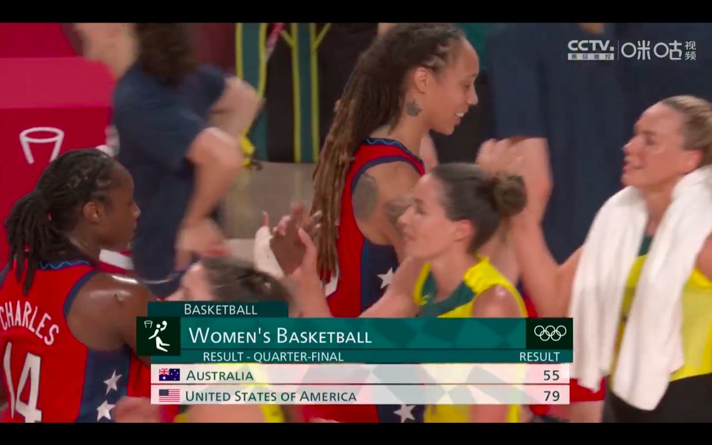 格里娜、斯图尔特合砍48分，美国女篮24分大胜澳大利亚女篮