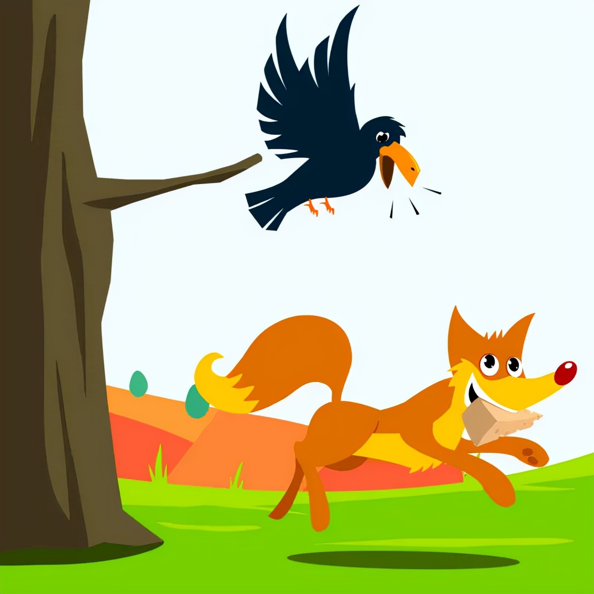 乌鸦和狐狸的画画图片图片