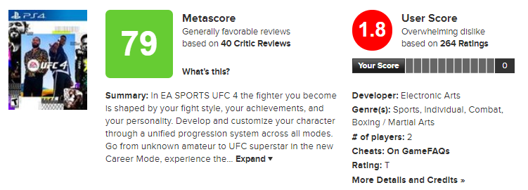 ufc4游戏(游戏植入广告引玩家不满，EA道歉并撤下《UFC 4》过场广告)