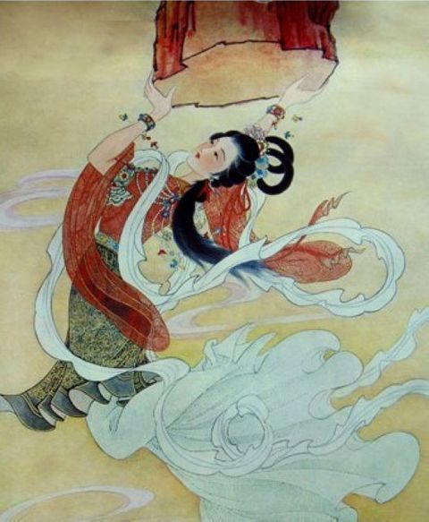 《补天》中女娲以仁爱的精神造人,可这些人彼此攻伐,导致天柱折地维绝