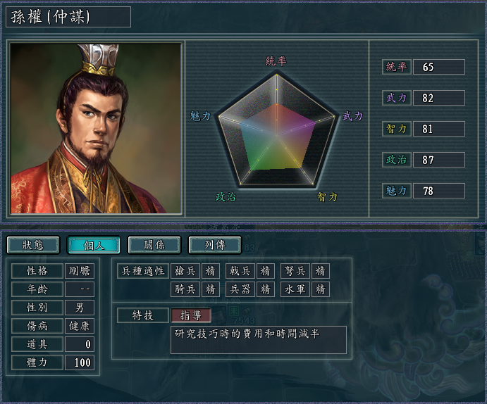 三国志11修改器sire2.0d特技修改详解四：后勤、指导、掠夺、安民