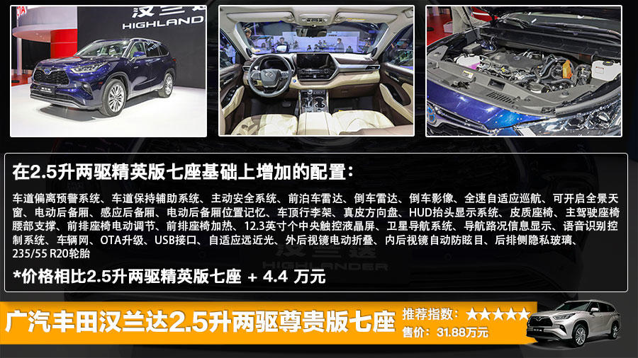 广汽丰田一代汉兰达正式上市 售26.88万起，六款车型选哪款？