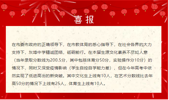 2020年高安市四所中学高考喜报!高安中学二中石脑灰埠创历史