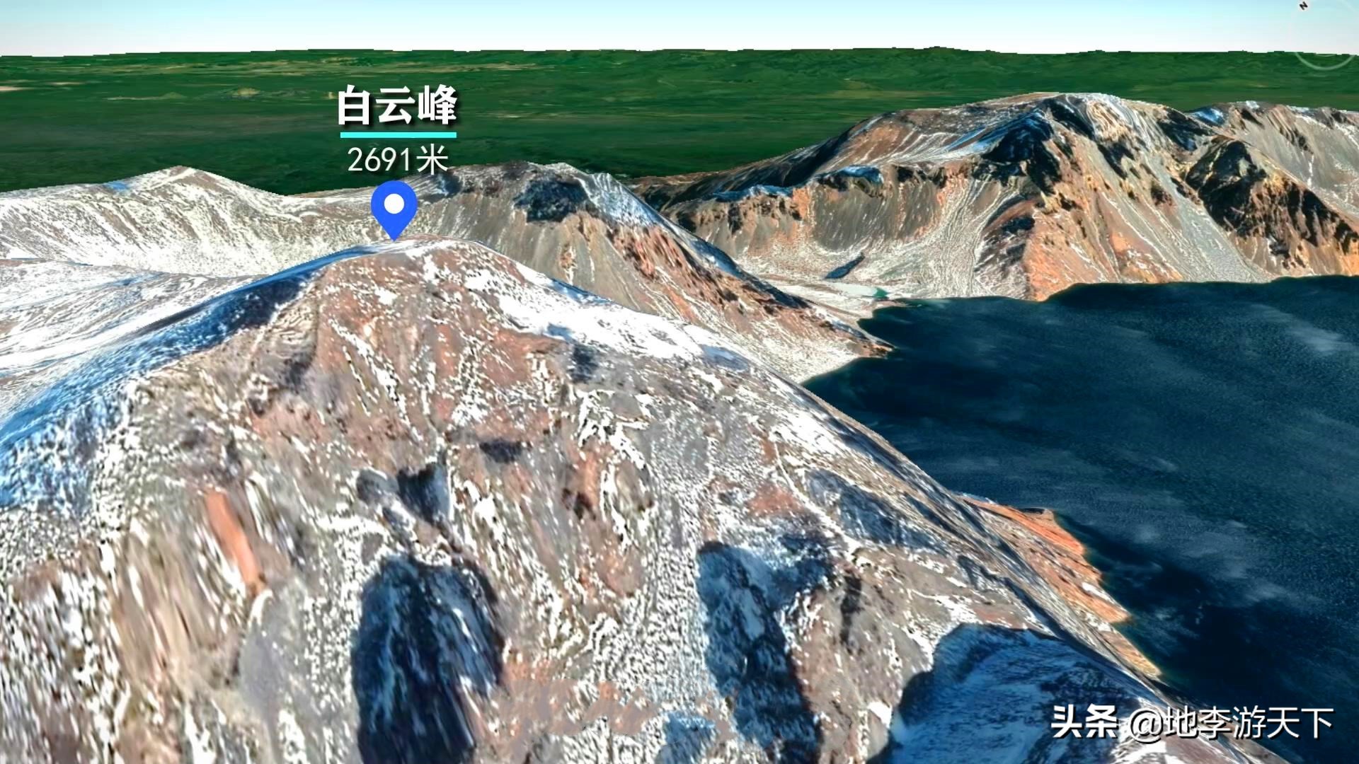 长白山天池太恐怖了(卫星地图看神秘的长白山)