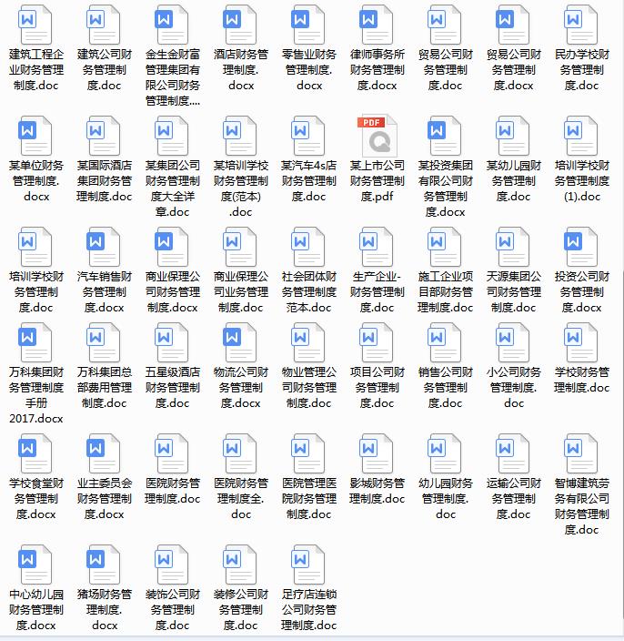 花费30天整理的95个财务管理制度（含32个行业），总有你需要的