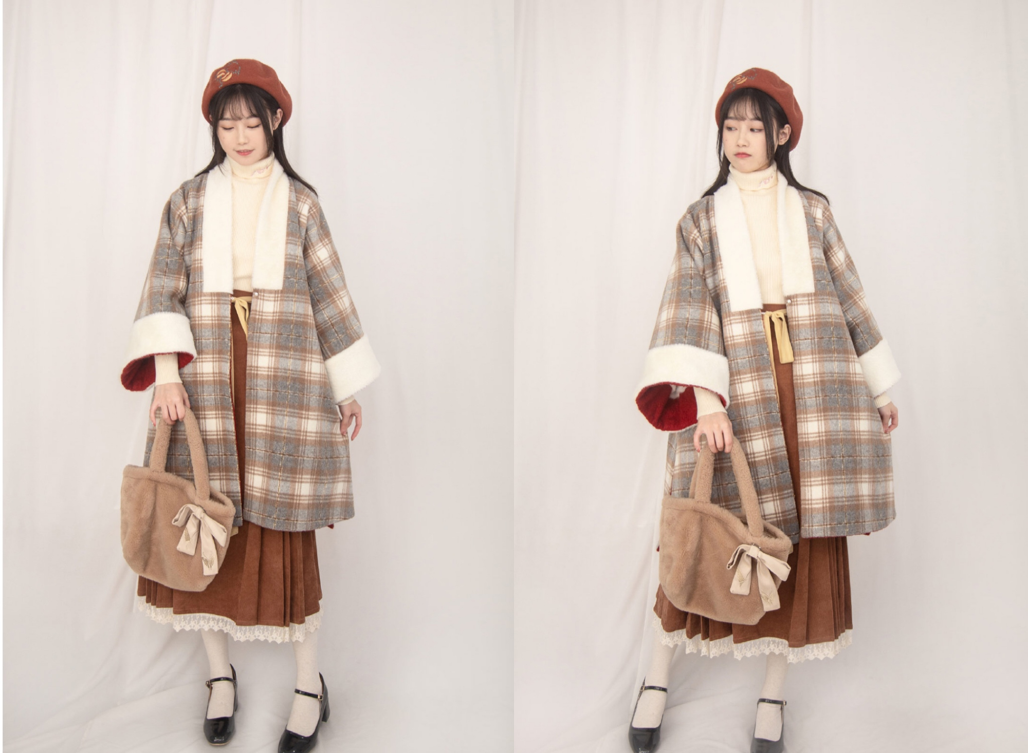 “学院风”汉服长什么样？不仅简约时尚，还很保暖，高级感十足