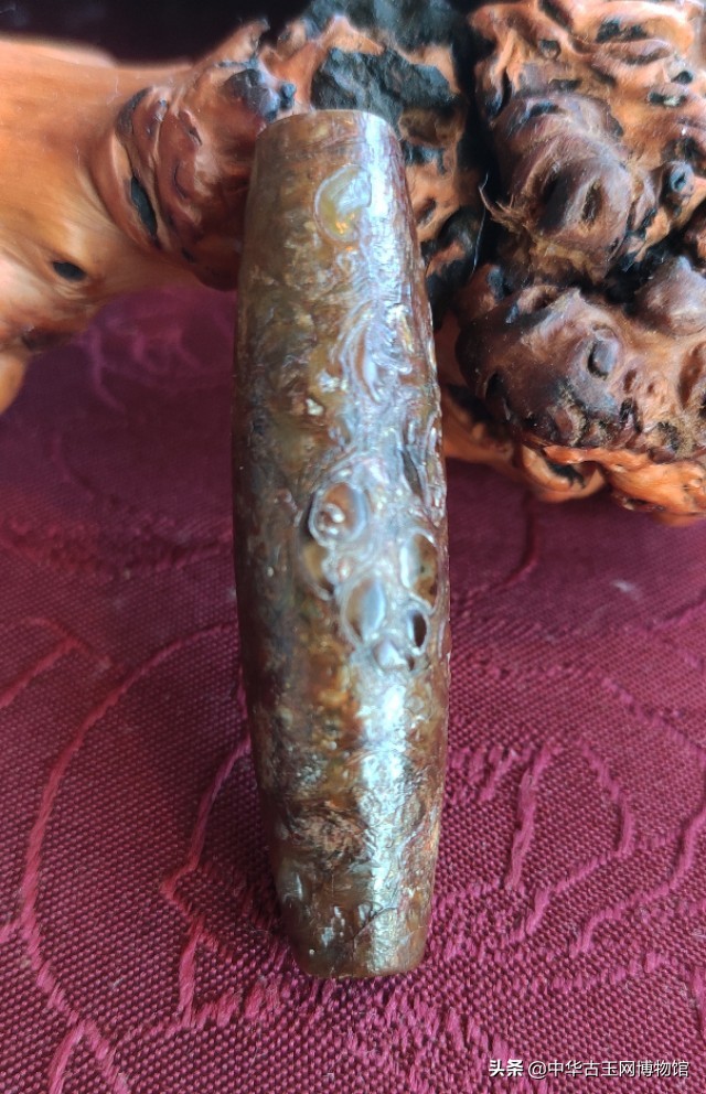 罕见珍贵的西藏法螺天珠(第一代天珠,真天珠)古老天珠风化表象(三眼