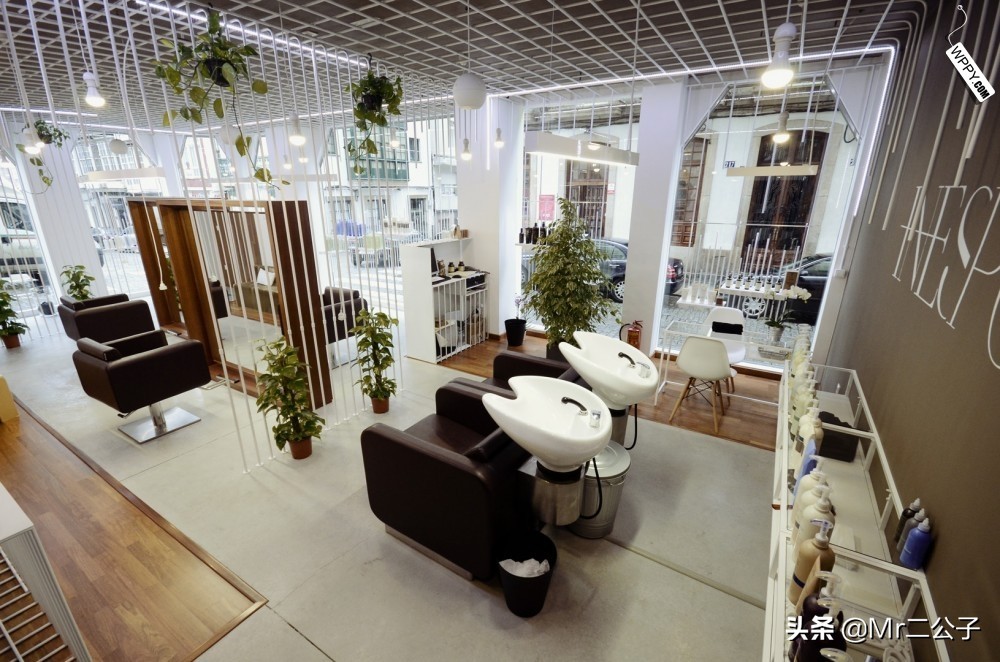沙龙店设计篇 ｜ 国外美容美发理发店 线条交错艺术 店面设计实景