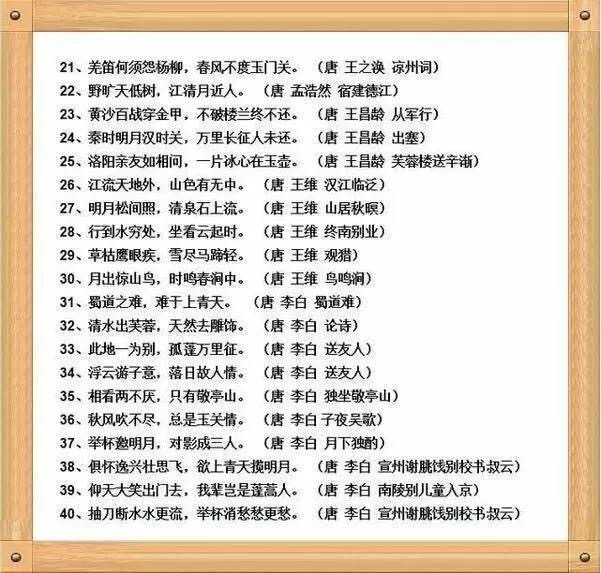 学霸们必背的160句经典诗词，小学语文常考（建议家长收藏