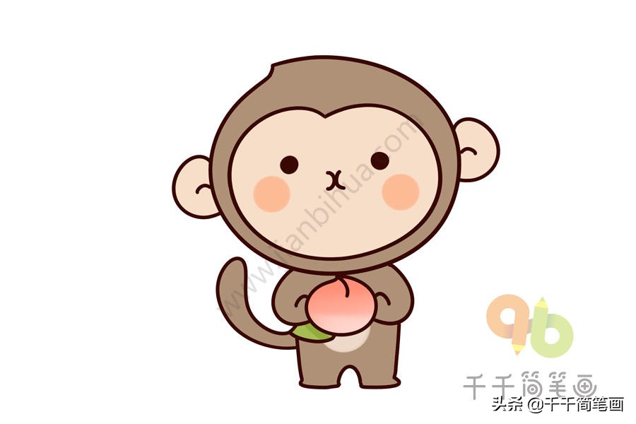 十二生肖简笔画之猴子的画法