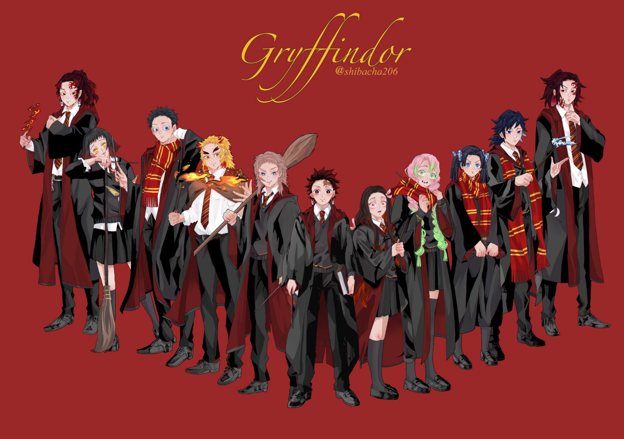 《哈利波特》x《鬼灭之刃》,"鬼灭版"的黄金四人组正式上线