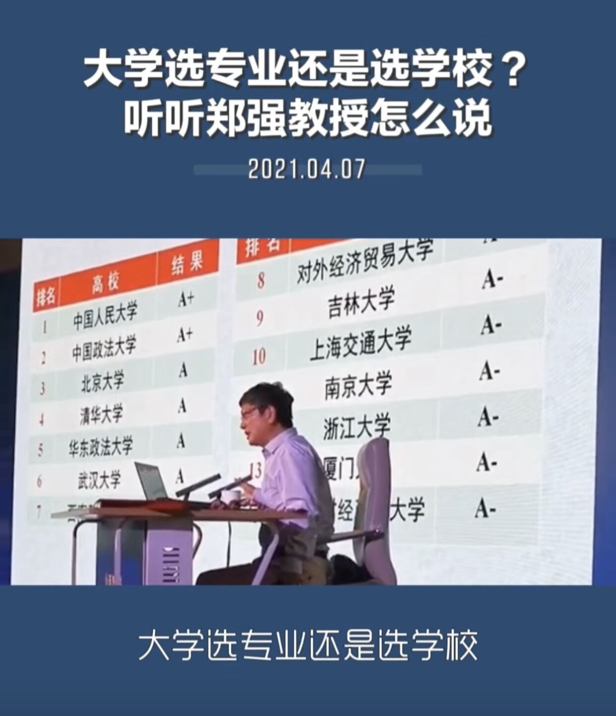 2021高考在即，大学选“专业”还是选“学校”？郑强教授给出答案