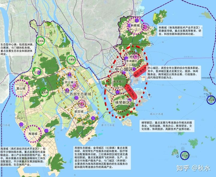 珠海市区主要的地方（珠海新增至少5个规划新城区域）