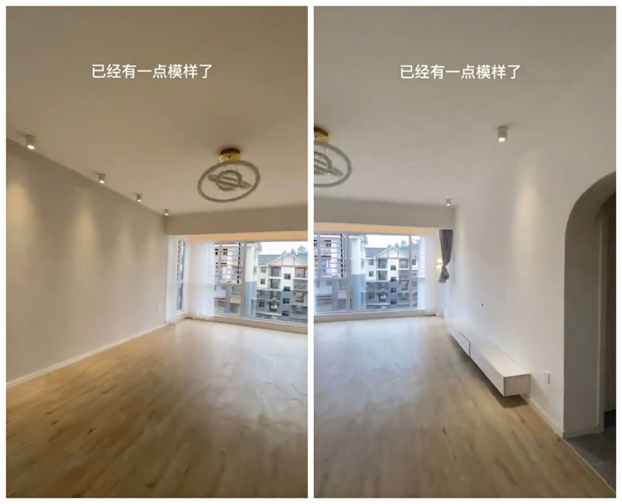 小伙72天改造毛坯房，刷腻子凿墙一人徒手完成，网友：佩服
