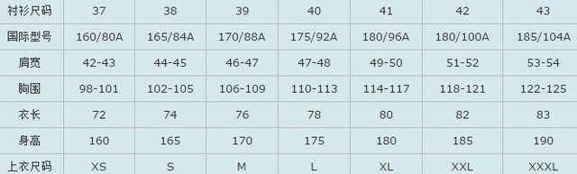 男士裤子尺码对照表（衣服尺码对照表参考手册）-第19张图片