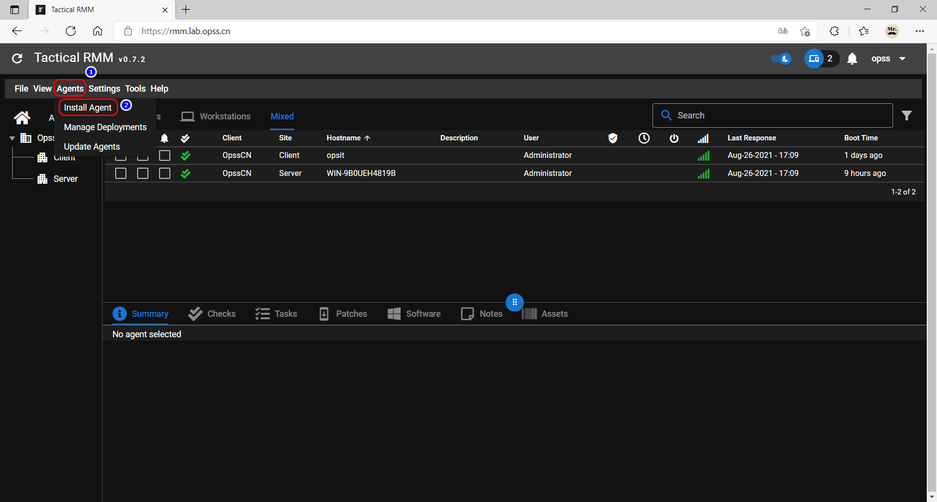 Tactical RMM （远程监控管理）代理端 安装教程