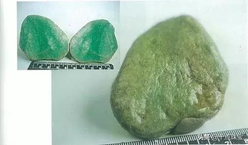 翡翠原石种类的鉴别和图解大全(翡翠石，识蟒带绿色，图文详解原石20种蟒的形态特征)