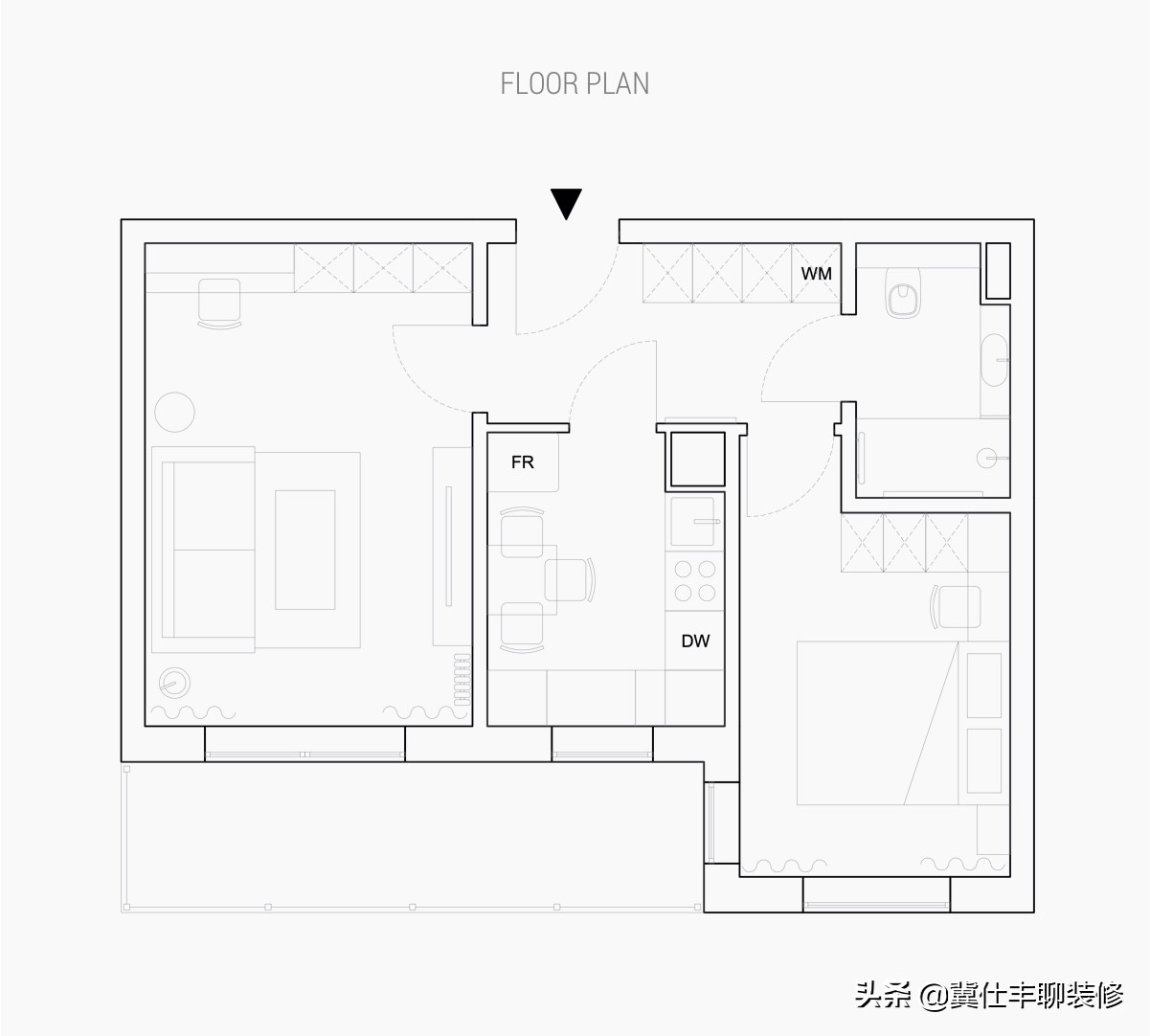 42㎡长方形公寓简约装修设计图