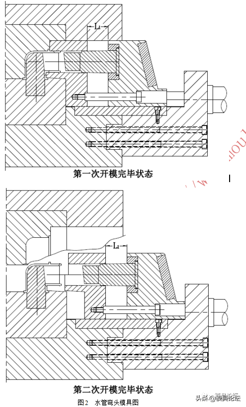 水管弯头强制脱模复杂注塑模设计