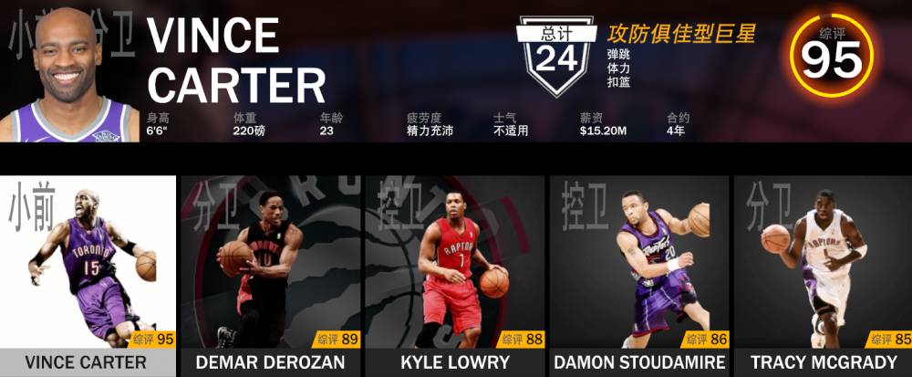 为什么nba2k没有波什（「2K19队史最佳阵容」猛龙队：95卡特领衔 麦迪替补）