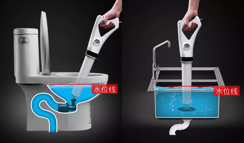 “砰”的一下，就通了，不脏手不用电，马桶水池各种管道堵塞，一炮就通