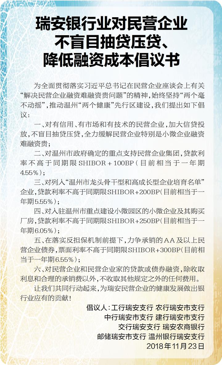 支持民营企业，瑞安行动了！您怎么看？欢迎评论，有奖哦！