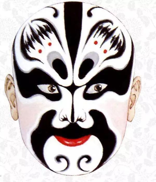 京剧将这一进化过程准确地记录了下来,张飞脸谱上的图案就展现了它的