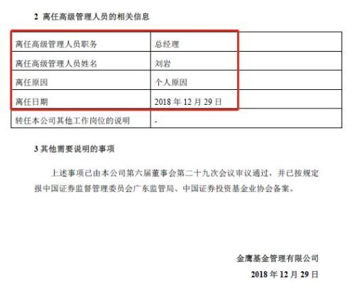 金鹰基金再次迎来高层变动 成立16年更换四任总经理