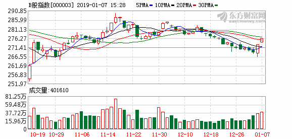 沪市B股指数报收276.15点 涨幅1.15%