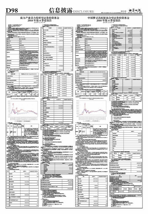 南方产业活力股票型证券投资基金 2018年第4季度报告