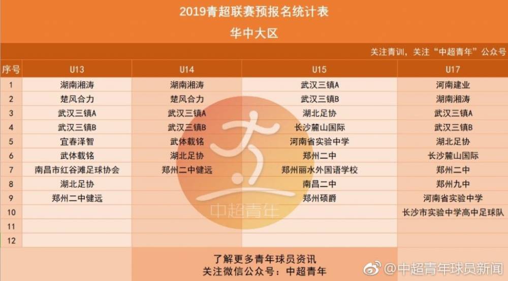 中超什么是青超(2019青超联赛共383队参赛，按年龄分为5个组别)