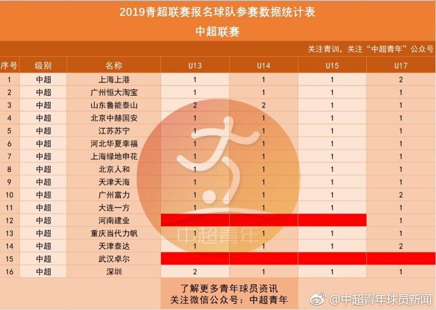 中超什么是青超(2019青超联赛共383队参赛，按年龄分为5个组别)