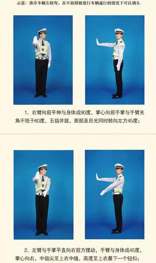 这些动作看不懂,一不小心就违法!交警手势信号图解,司机必备