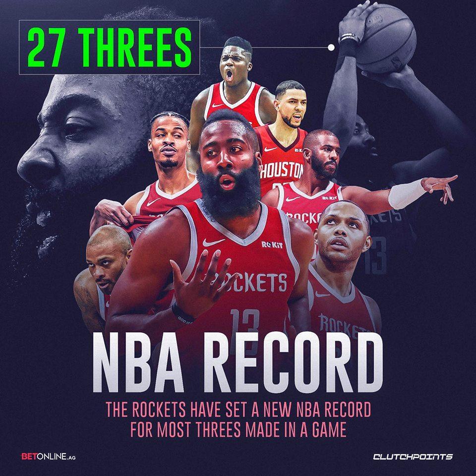 盘点火箭队本赛季缔造九项NBA三分纪录