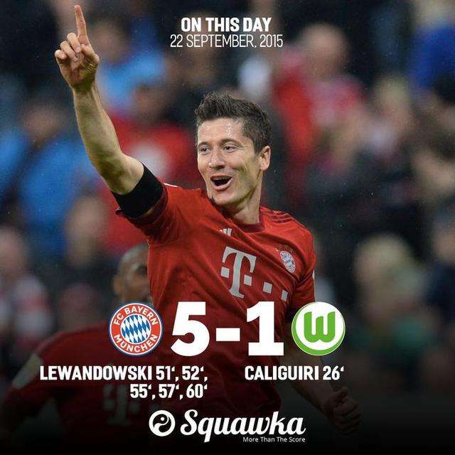 拜仁莱万9分钟5球（历史上的今天：莱万9分钟狂轰5球，瓜迪奥拉目瞪口呆）