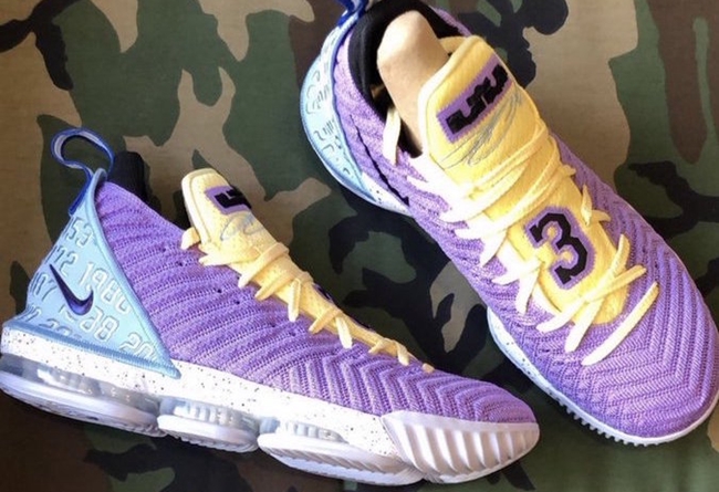 lakers(特殊后跟设计！全新配色 Nike LeBron 16 “Lakers” 即将发售)