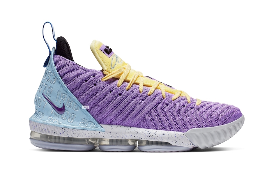 lakers(特殊后跟设计！全新配色 Nike LeBron 16 “Lakers” 即将发售)