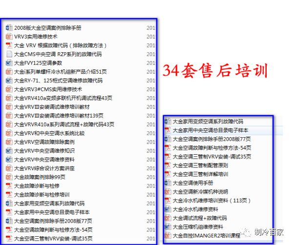 「1300套」開(kāi)利、大金、特靈幾十個(gè)品牌中央空調(diào)技術(shù)手冊(cè)+維修培訓(xùn)