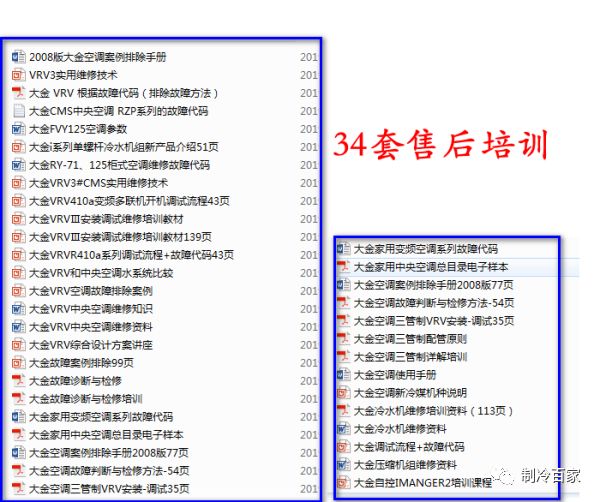 「1300套」開利、大金、特靈幾十個品牌中央空調技術手冊+維修培訓