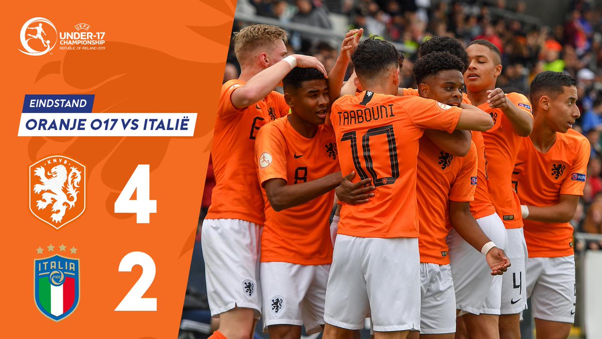 U17欧少赛决赛：荷兰4-2胜意大利，连续两年夺冠