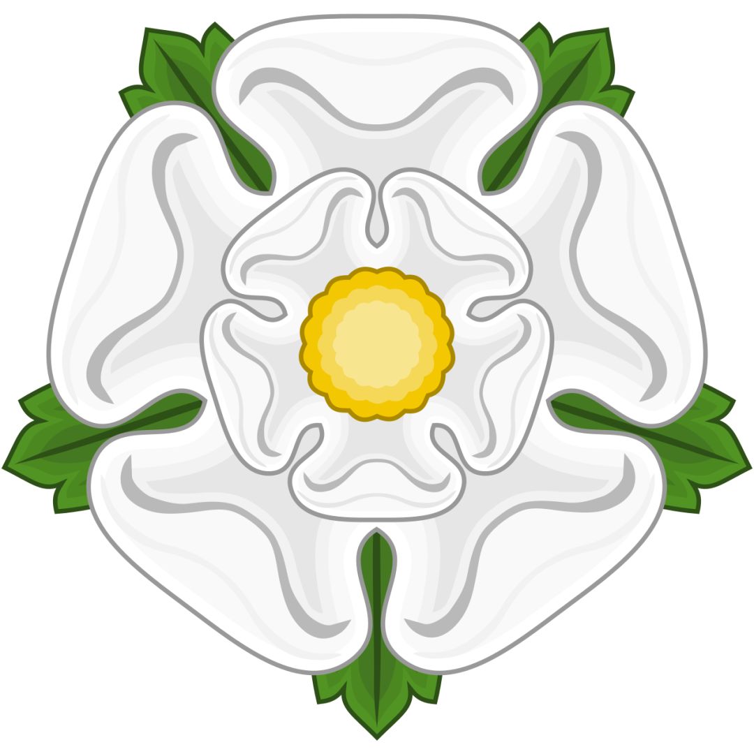 白蔷薇是约克郡的象征,因为统辖此地的约克家族纹章便是一朵白色蔷薇.